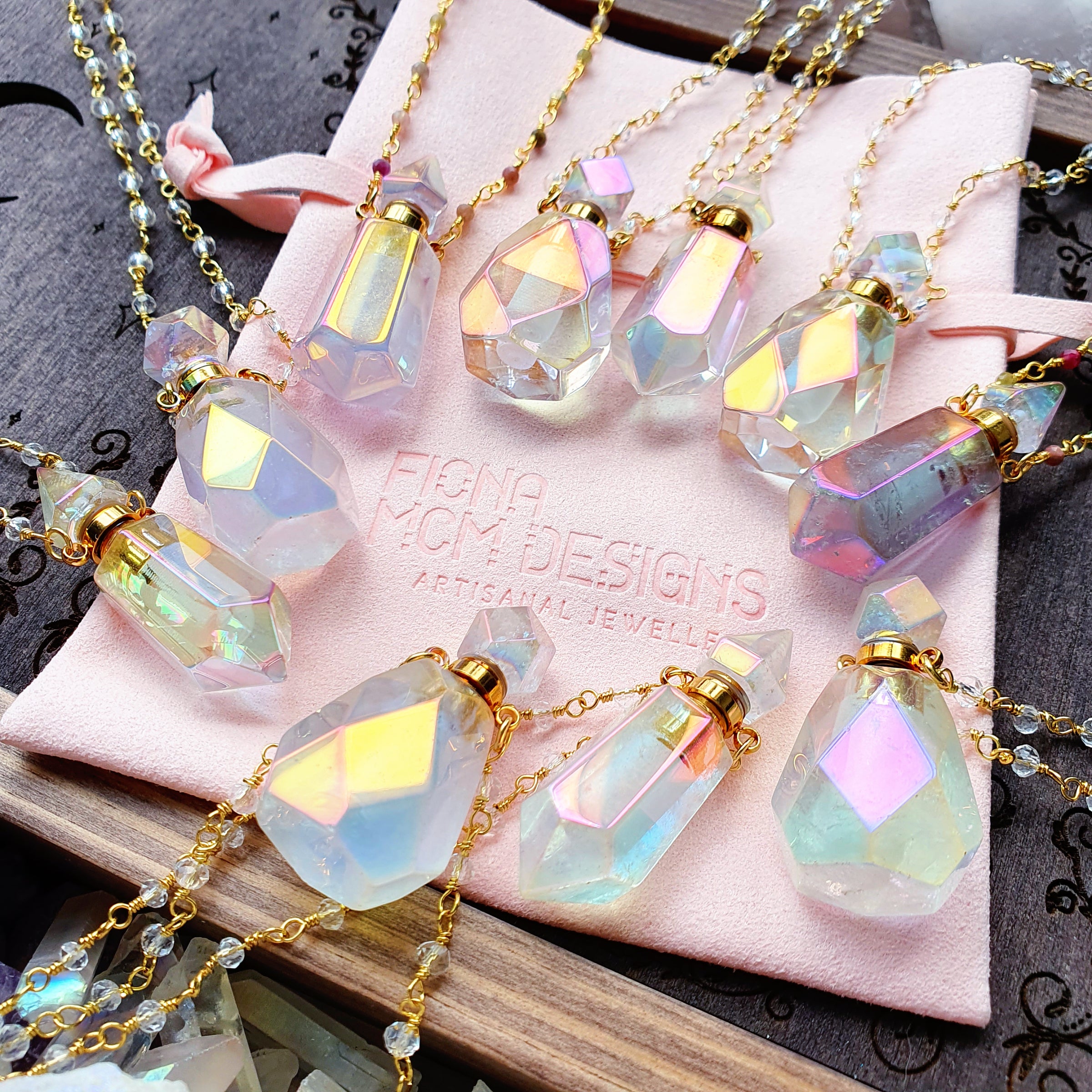 NM39977 Raw Clear Crystal Aqua Aura Quartz In Silver Plated Chain Jewelry  Statement Boho Chic Necklace For Women - AliExpress